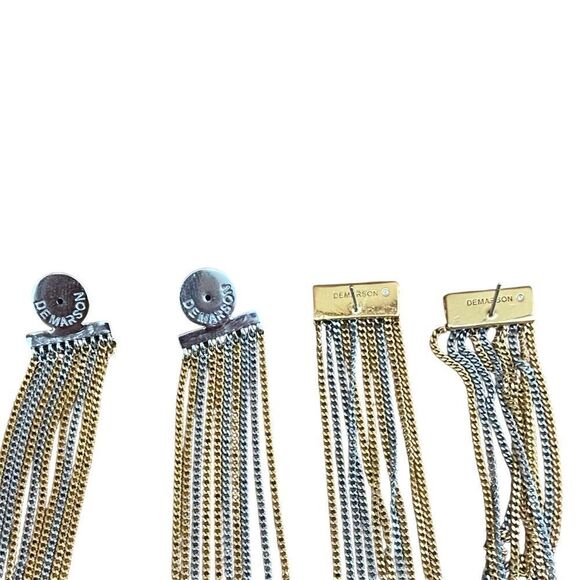 Women's Demarson Naya Gold and Silver Chain Fringe/Tassel Earrings Boho - Picture 9 of 10